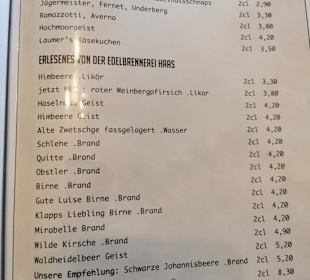 Speisekarte Stand: 05/2023