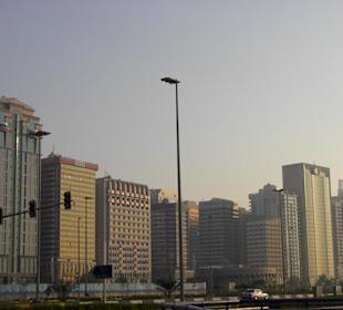 Blick auf die Hotels