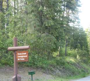 Die Hinweistafel zur campsite!