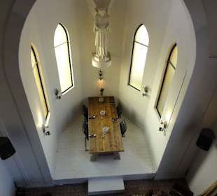 Blick von der Empore in den Gastraum