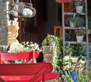 Im Garten der Pizzeria Trevi