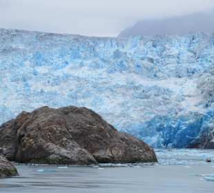 MS Zaandam liegt vor dem Gletscher