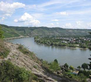 Blick vom Cafe Vierseenblick hoch über Boppard