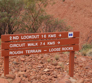 Wegweiser am 2. Lookout