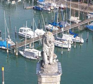 Der Leuchtturm auf der Insel Lindau am Bodensee