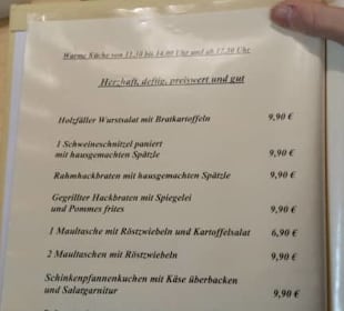 Speisekarte