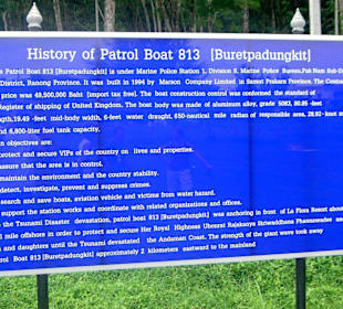 Informationstafel beim Polizeiboot 813