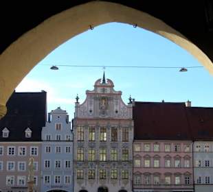 Blick vom Schmalzturm auf das Rathaus
