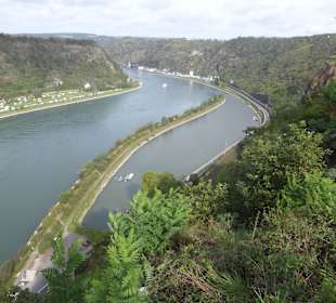 Blick vom Loreley-Plateau auf St. Goarshausen