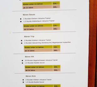 Preislisten Verschieden