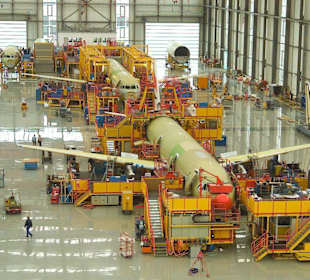 Montagestrecke Airbus Werk Hamburg Finkenwerder