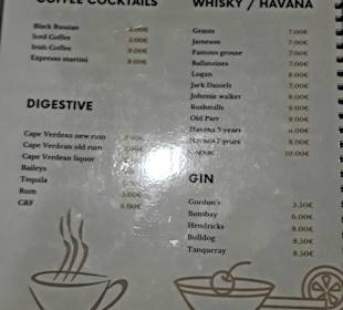 Cam’s Getränkekarte