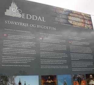 Stabkirche Heddal Infotafel