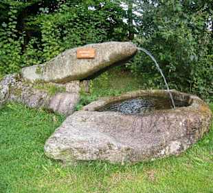 "Baamhackl-Brunnen" - Start der Wanderung zur Burg