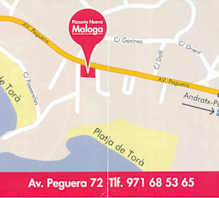 Lageplan Maloga in Paguera