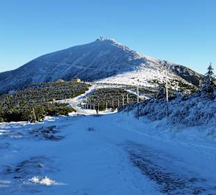 Weg von der Schneekoppe
