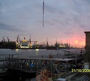 Sonnenuntergang Blick von den Landungsbrücken