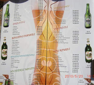 Die Getränkekarte