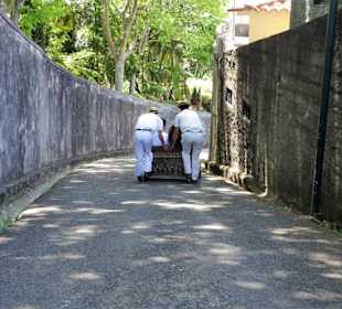Impressionen von der Abfahrt der Korbschlitten