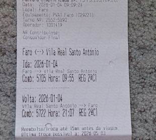 Mit dem Zug nach Vila Real de Santo António