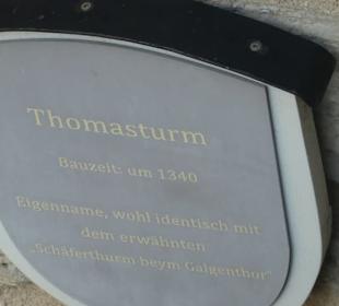 INFO-Tafel am Thomasturm in Rothenburg o.d.T
