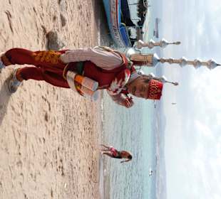 Teeverkäufer am öffentl. Strand