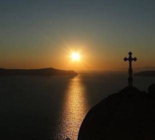 Fira - zachód słońca.