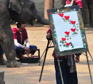 Kunstwerk aus dem Elefantenrüssel