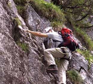 Kletterer in der Klamm