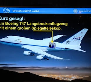 Besuch der Boeing 747 mit Spiegelteleskop in Stutt