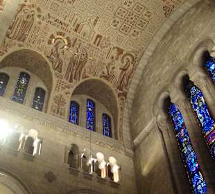The ceiling tells the story of Sainte Anne
