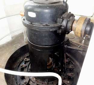 Die Francis-Turbine der Wassermühle