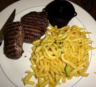 Das "Süd-West-Steak" mit hausgemachter Sauce
