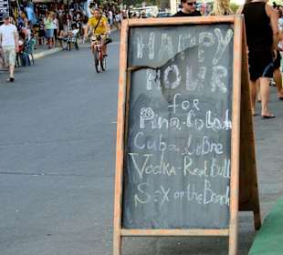 Sex on the beach - menu