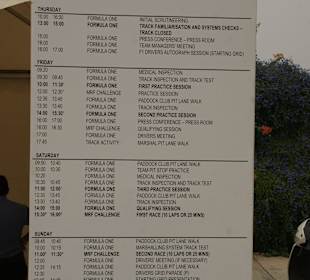 Zeitplan für die Formel 1 Saison 2013