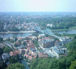 Blick von der Schwebeseilbahn Loschwitzhöhe