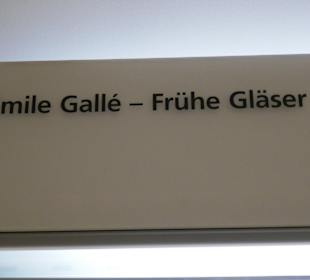 Hinweisschild Frühe Gläser