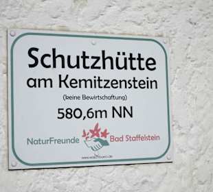 Die Schutzhütte am Kemitzenstein