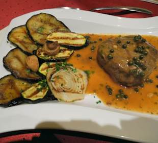 Filetsteak mit Pfeffer und Auberginen