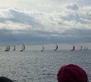 Wir gerieten noch in eine Segelregatta