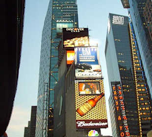 Advertising at buildings at Times Square