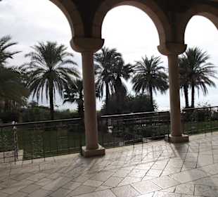 Blick von der Kirche zu See Genezareth