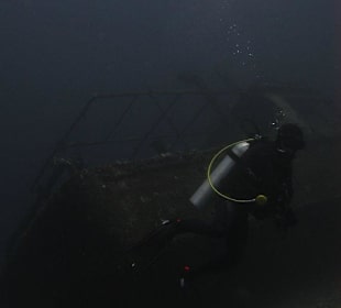 Versenktes Fischerboot