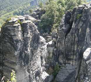 Gebirgsmassiv von der Bastei Brücke aus gesehen