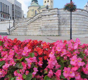 Blumen vor der Kirche zur Heiligen Dreifaltigkeit
