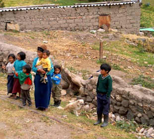 For sweets begging children waiting for the train