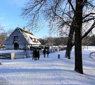 Das Tiergehege des Bürgerparks im Winter
