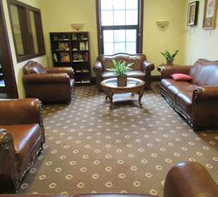 Wartezimmer fürs Publikum, sehr nobe