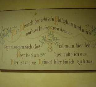 Handgestickter Spruch