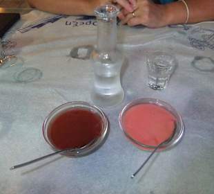 Nachtisch und gratis Ouzo